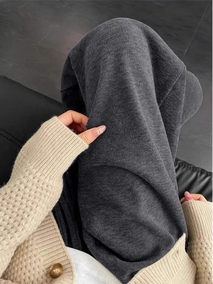 INS爆款深灰色糯米裤2025新款大码胖mm宽松显瘦垂感直筒阔腿裤