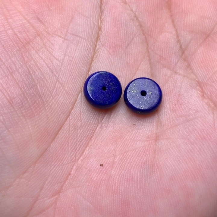 青金石未镶嵌一对10*4mm隔片