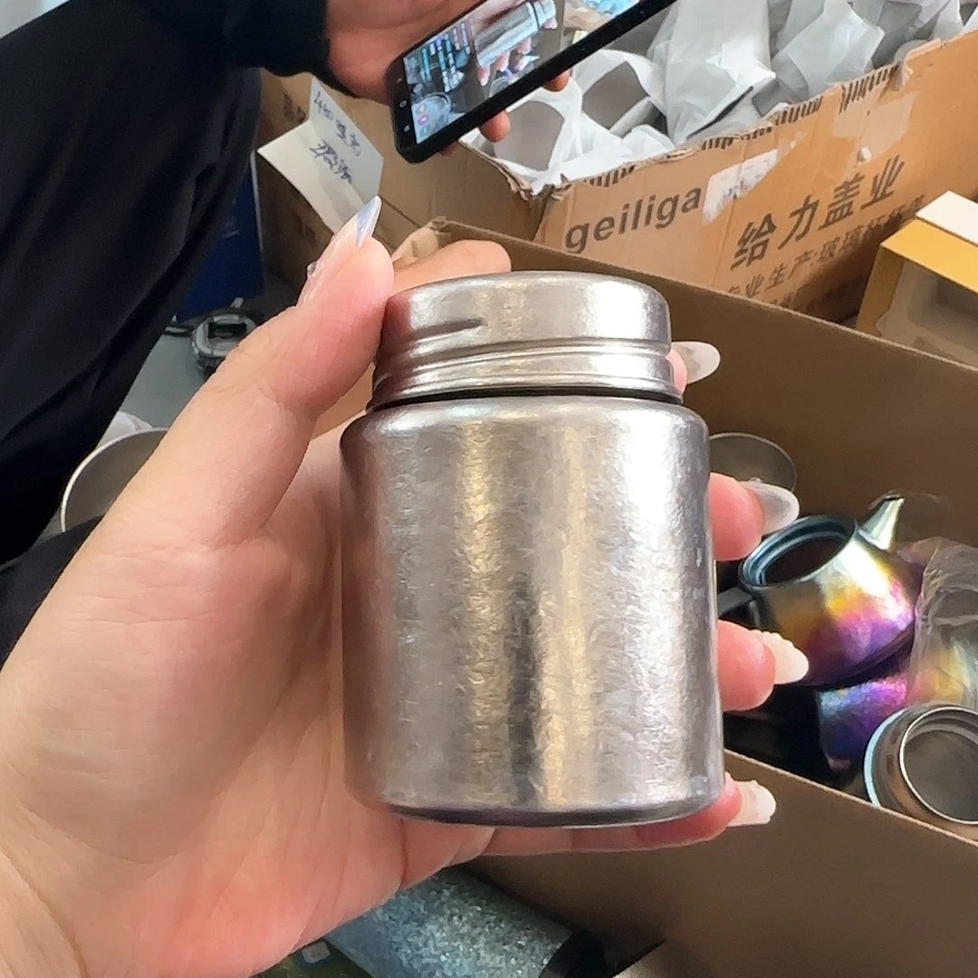 纯钛瑕 钛色茶叶罐