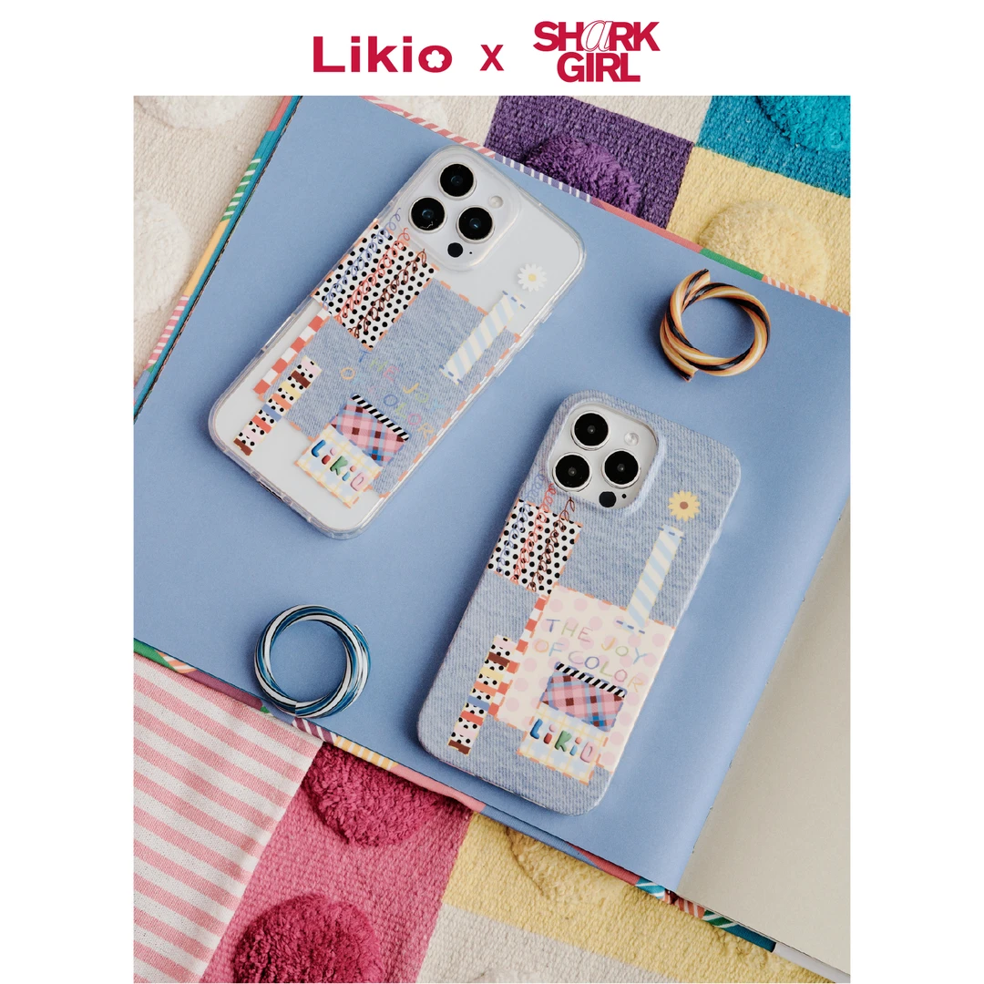 Likio x Sharkgirl 插花系列 灵感拼贴牛仔磁吸手机壳 iPhone苹果