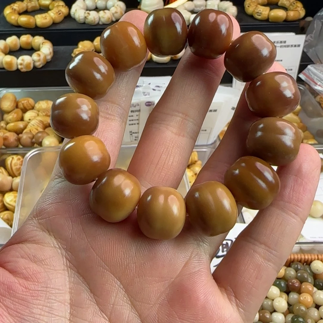 ❀***然手串菩提根/象牙果微瑕疵卡18干磨巧克力汉堡一条