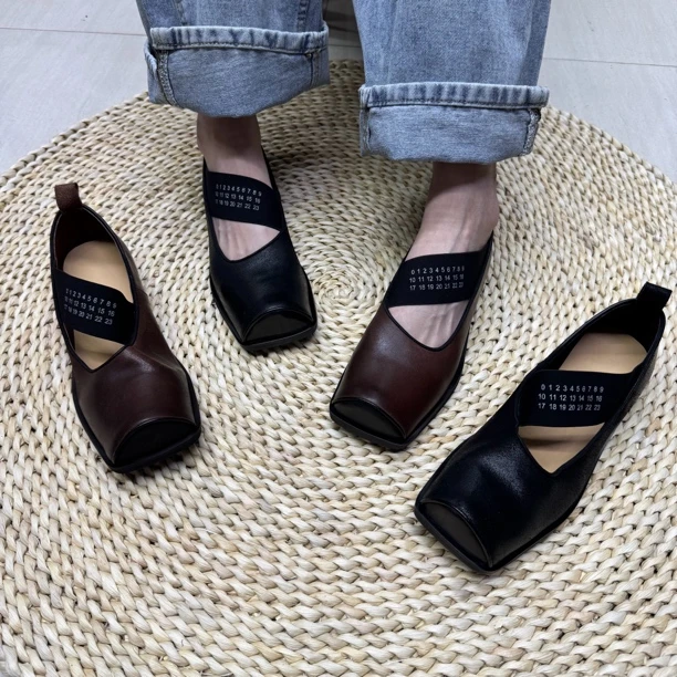 268-9玛丽珍鞋方头耐磨单鞋女鞋法式拼色圆头复古玛丽珍软底