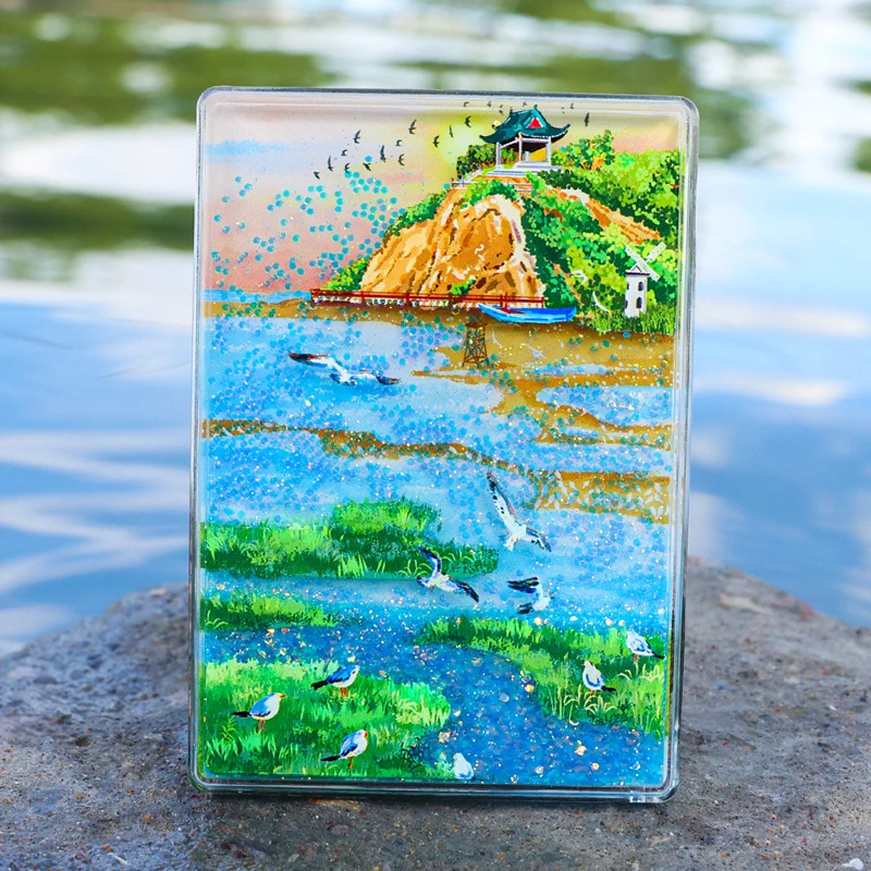 秦皇岛冰箱贴环海公路AR流沙贴磁贴鸽子窝公园文创礼品旅游纪念品