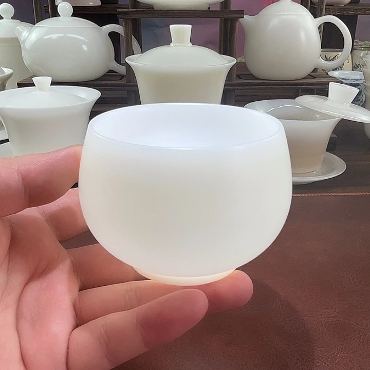 隐唐窑/璞玉素烧170ml罗汉主人杯