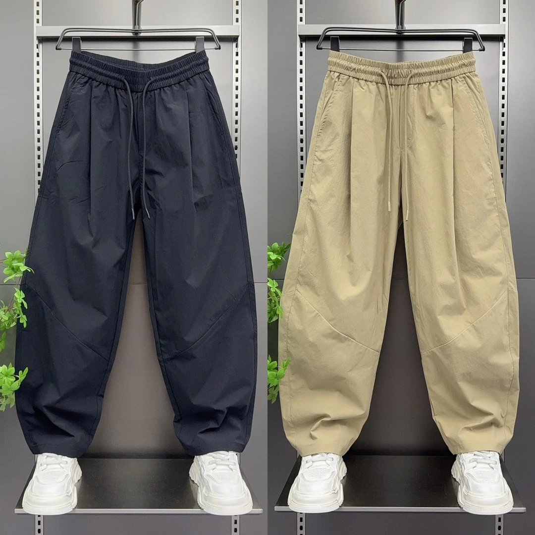 仓石一树2025夏季新款男士休闲弯刀裤韩版简约美式痞帅慵懒风男装