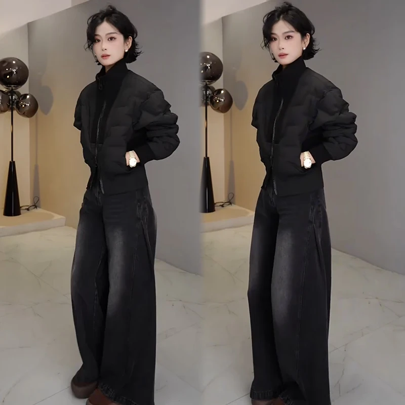 2025秋冬新款时尚显瘦气质网红高档套装女高级百搭宽松大码两件套