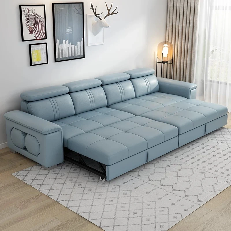 2025年新款沙发床中小户型折叠可储物简约布艺贵妃坐垫抽拉沙发床