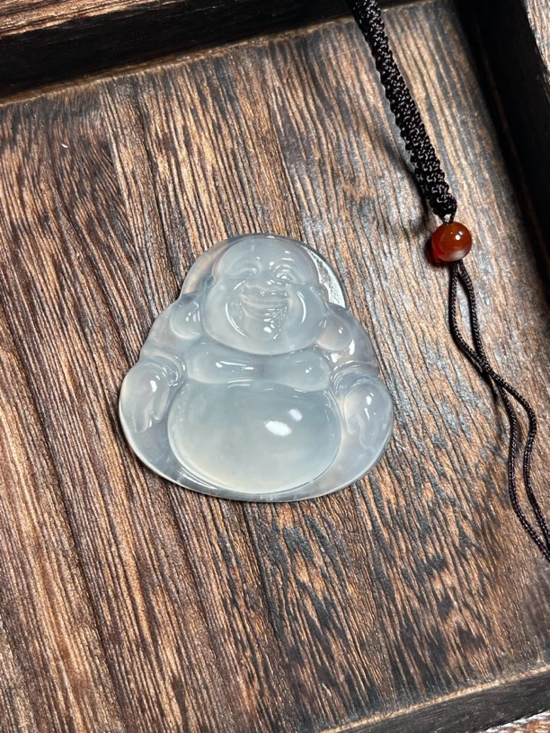 岫玉精品大肚笑佛吊坠 佛挂件