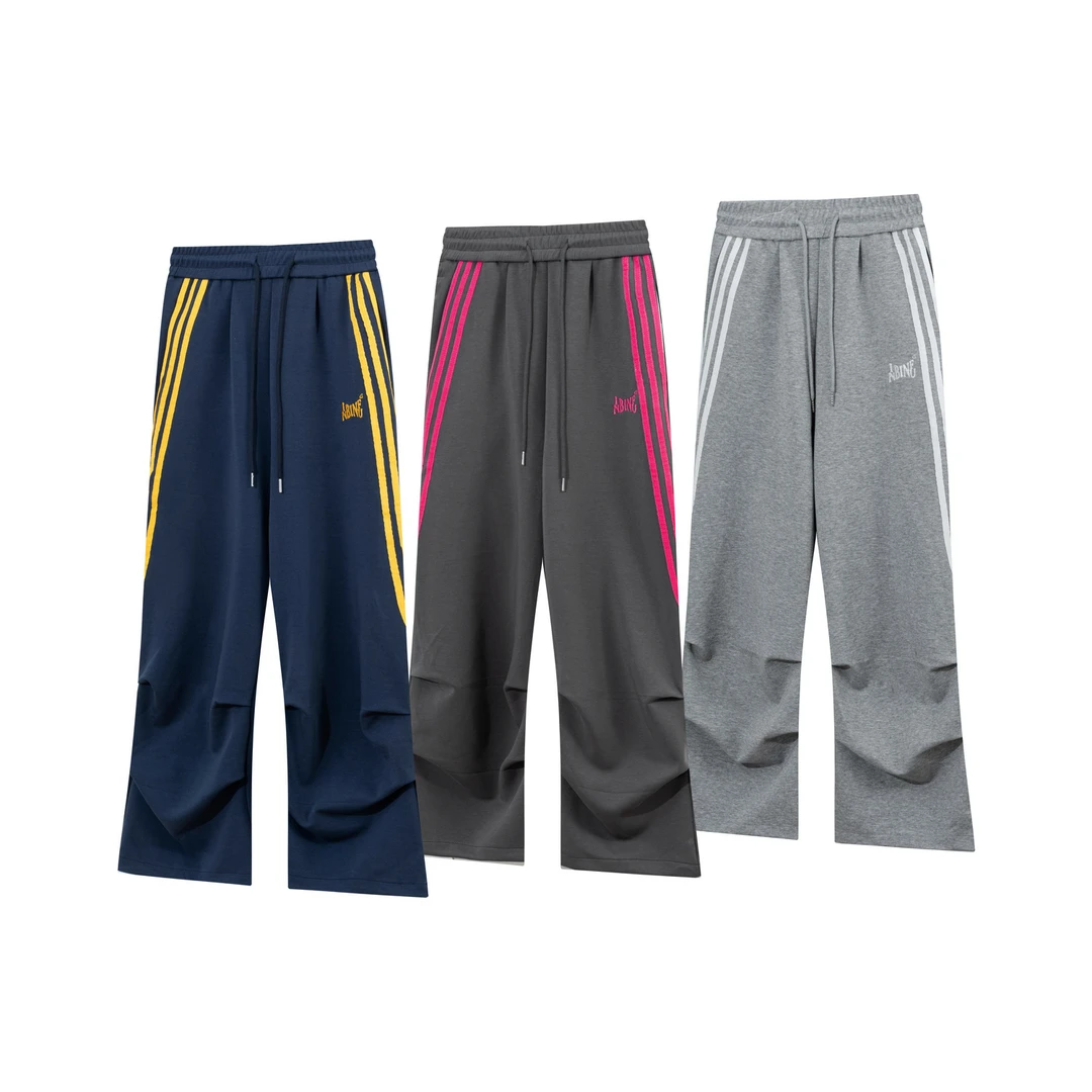 BINFU2025年春夏新款男女同款三条杠撞色休闲裤