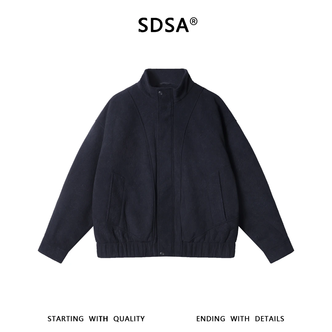 SDSA男士秋冬新款痞帅男装简约肌理感立领羽绒服外套百搭时尚宽松