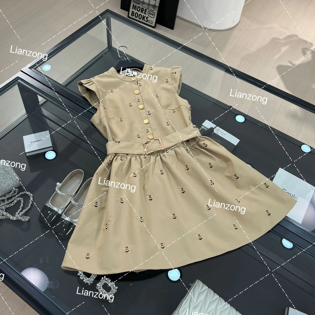 【CC小众设计】飞飞袖圆领连衣裙时尚休闲宽松设计感背带裙复古