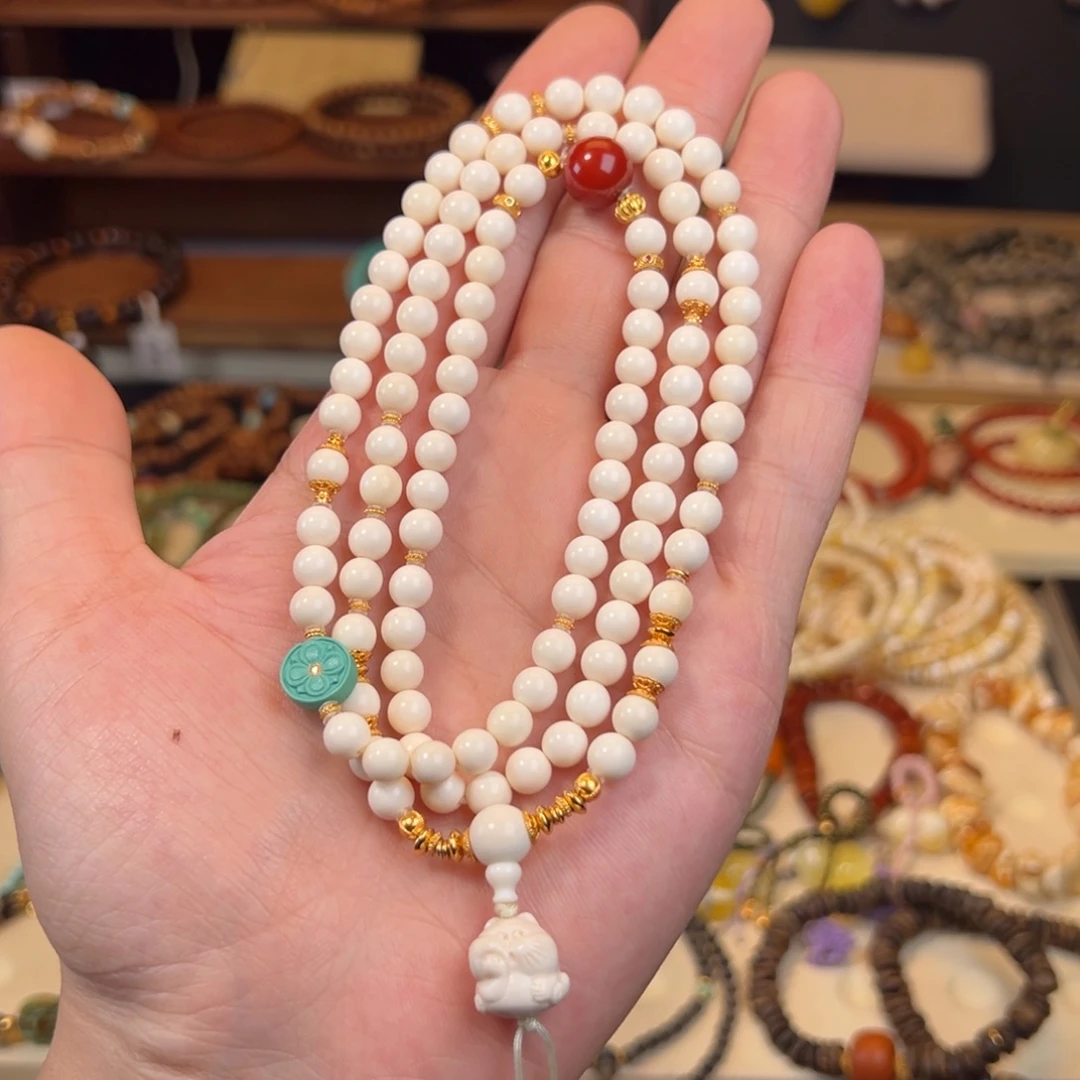 猛犸象牙圆珠长串设计款