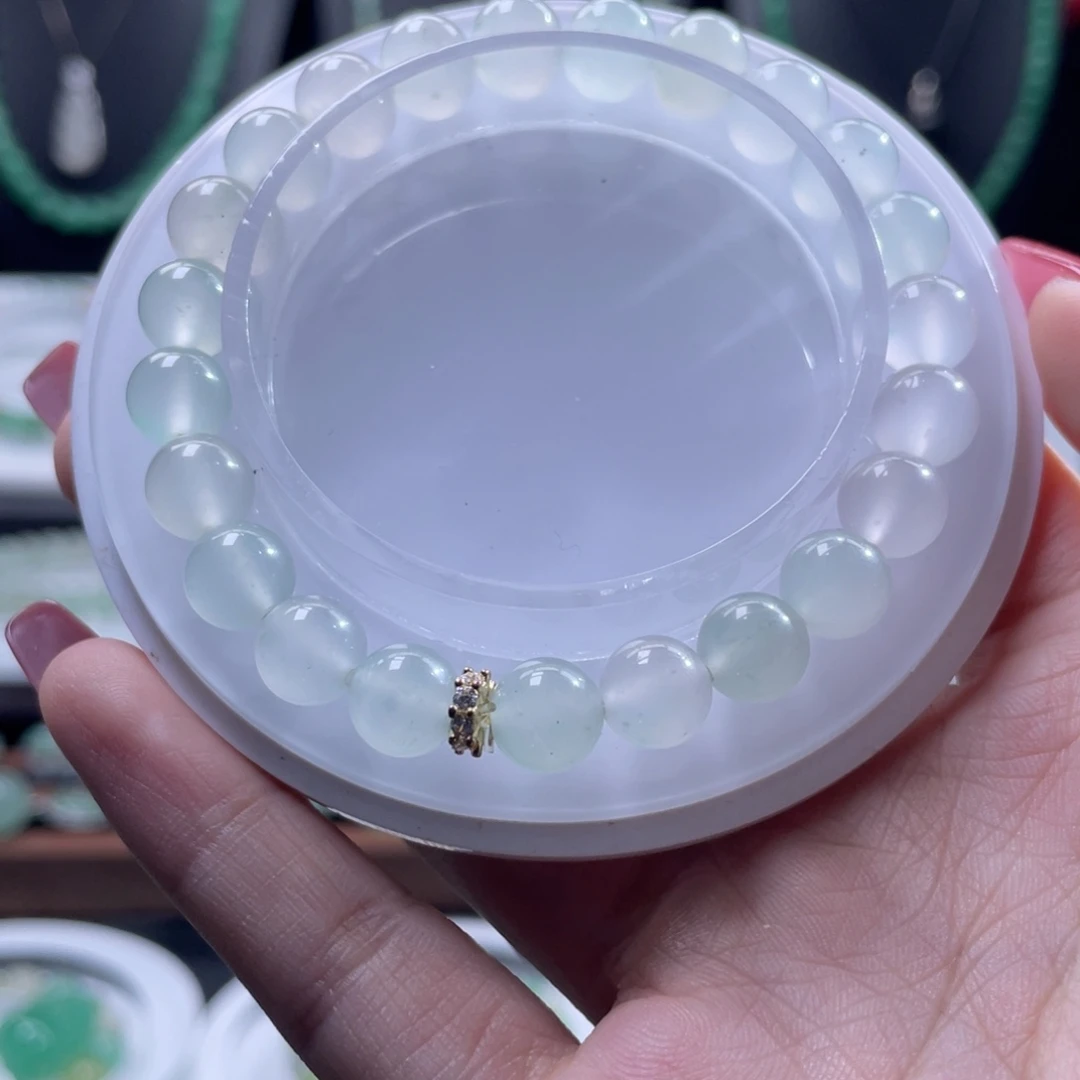 石英质玉（非洲翠）合金手串