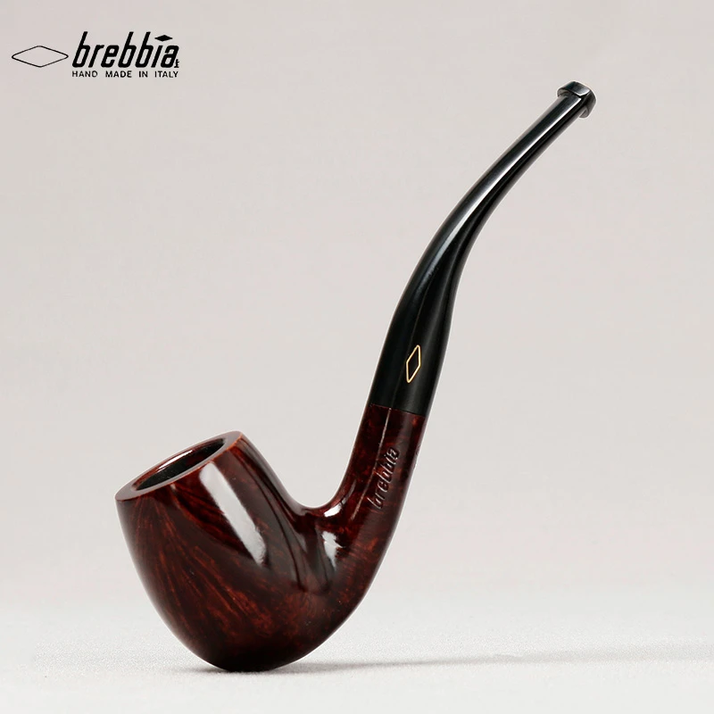 意大利Brebbia芭比 百威 光面弯斗 叼斗 3毫米 石楠木烟斗