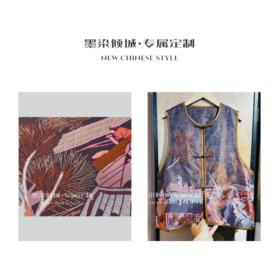 北宋码头·马甲-宋锦国风双面穿重工刺绣高货马甲