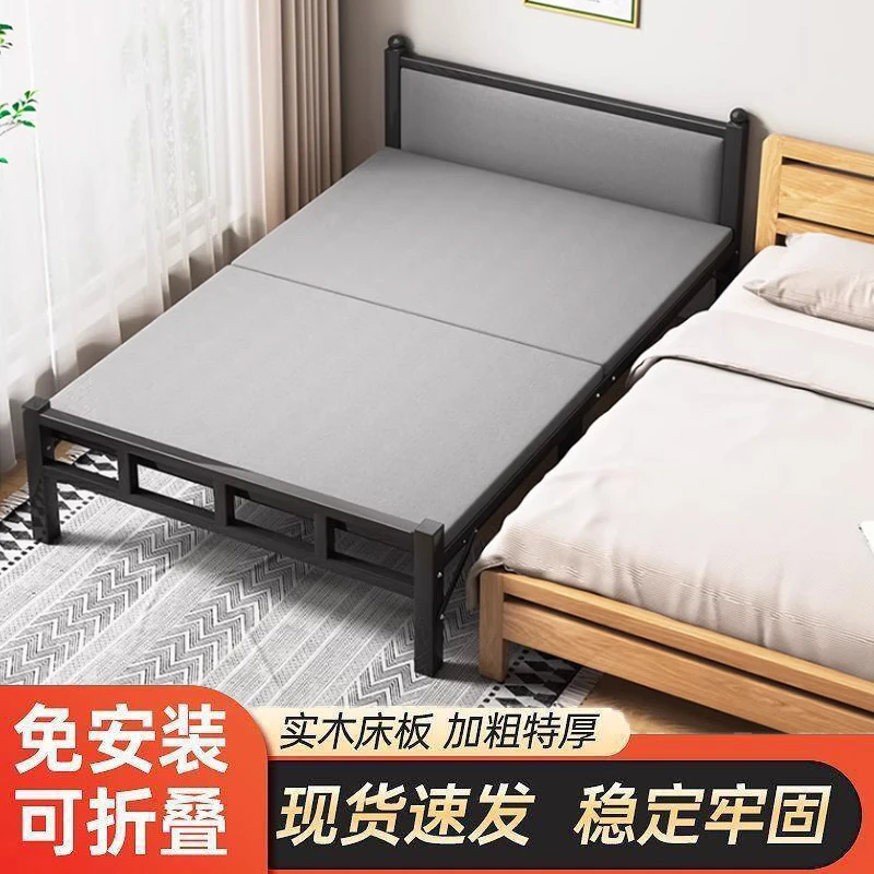 折叠床单人家用简易床办公室午休午睡床成人便携软包陪护小床铁床