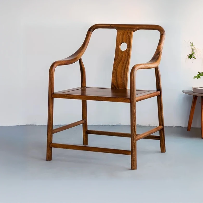 实木椅子靠背椅胡桃木圈椅官帽主人太师椅大板配套椅子家用新中式