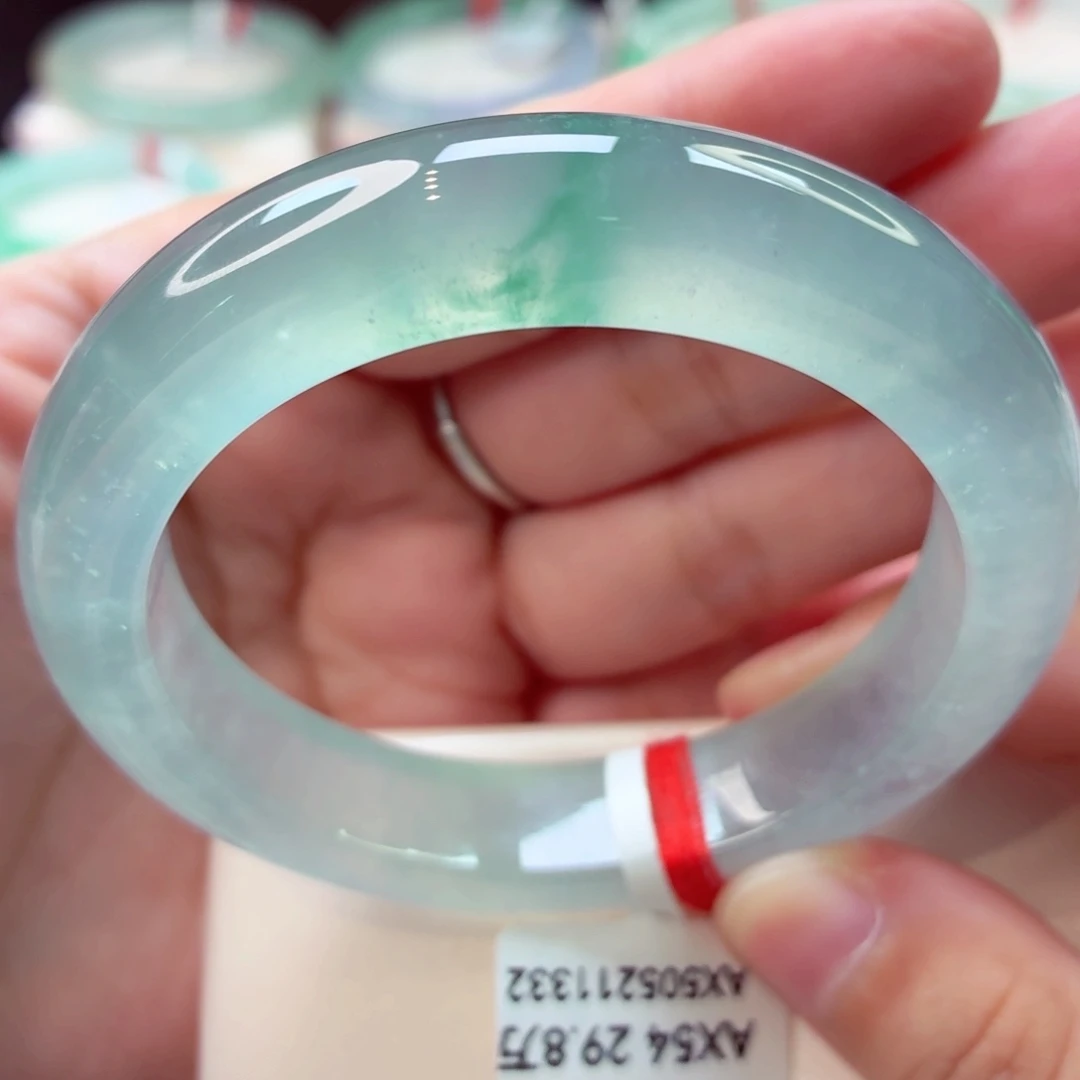 翡翠未镶嵌手镯黑钢种水天花板13号11