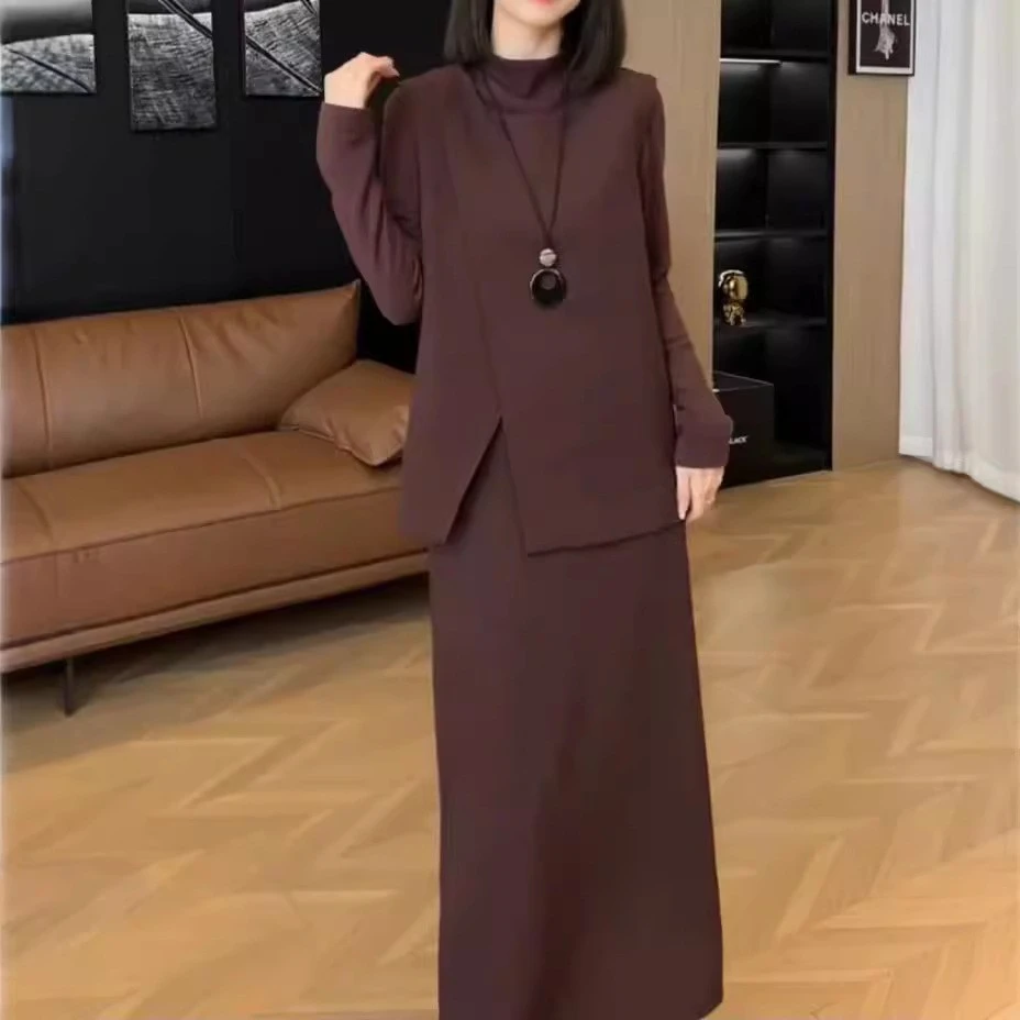 24728大爱美依缘2025秋季新款净版打底衫宽松马半身裙时尚女装