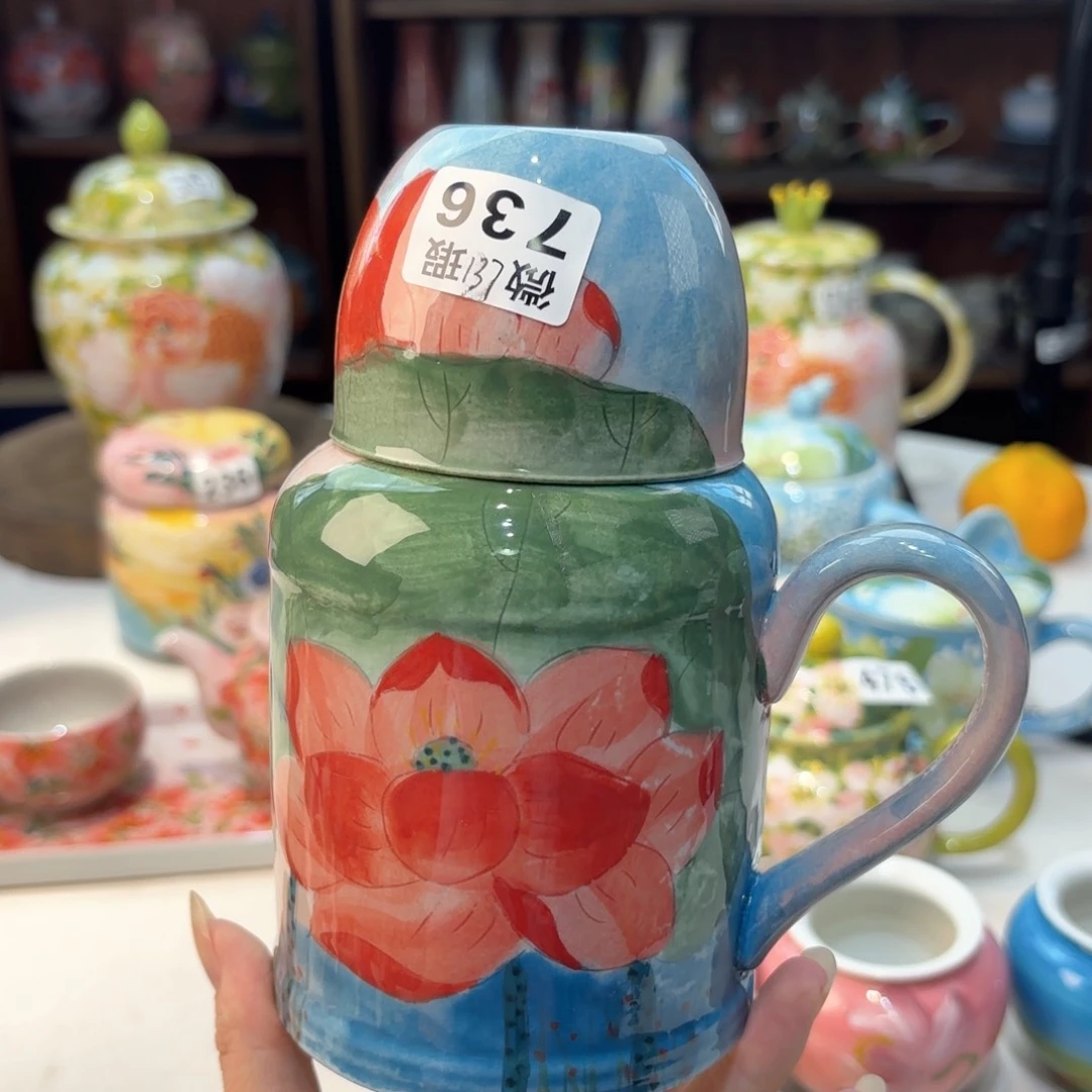 景德镇手绘高温釉下彩陶瓷茶具