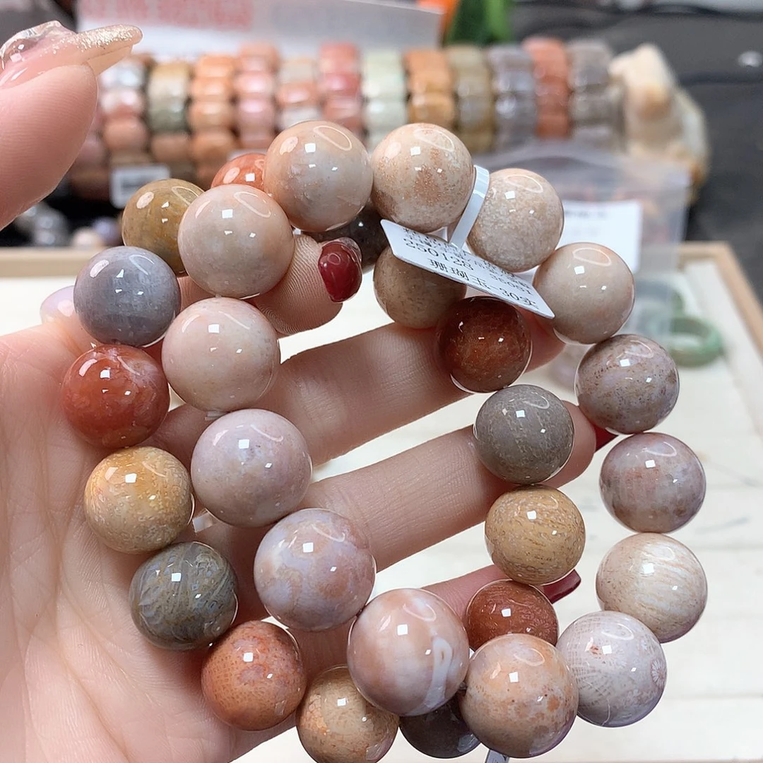 硅化珊瑚（珊瑚玉）手链未镶嵌羽**如218