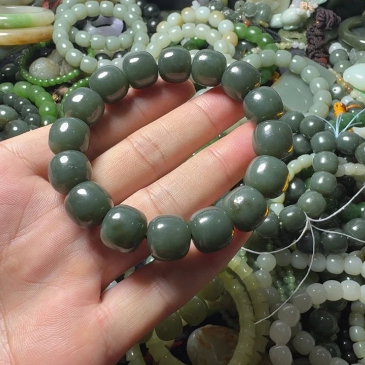 用***0和田玉未镶嵌手链卡14