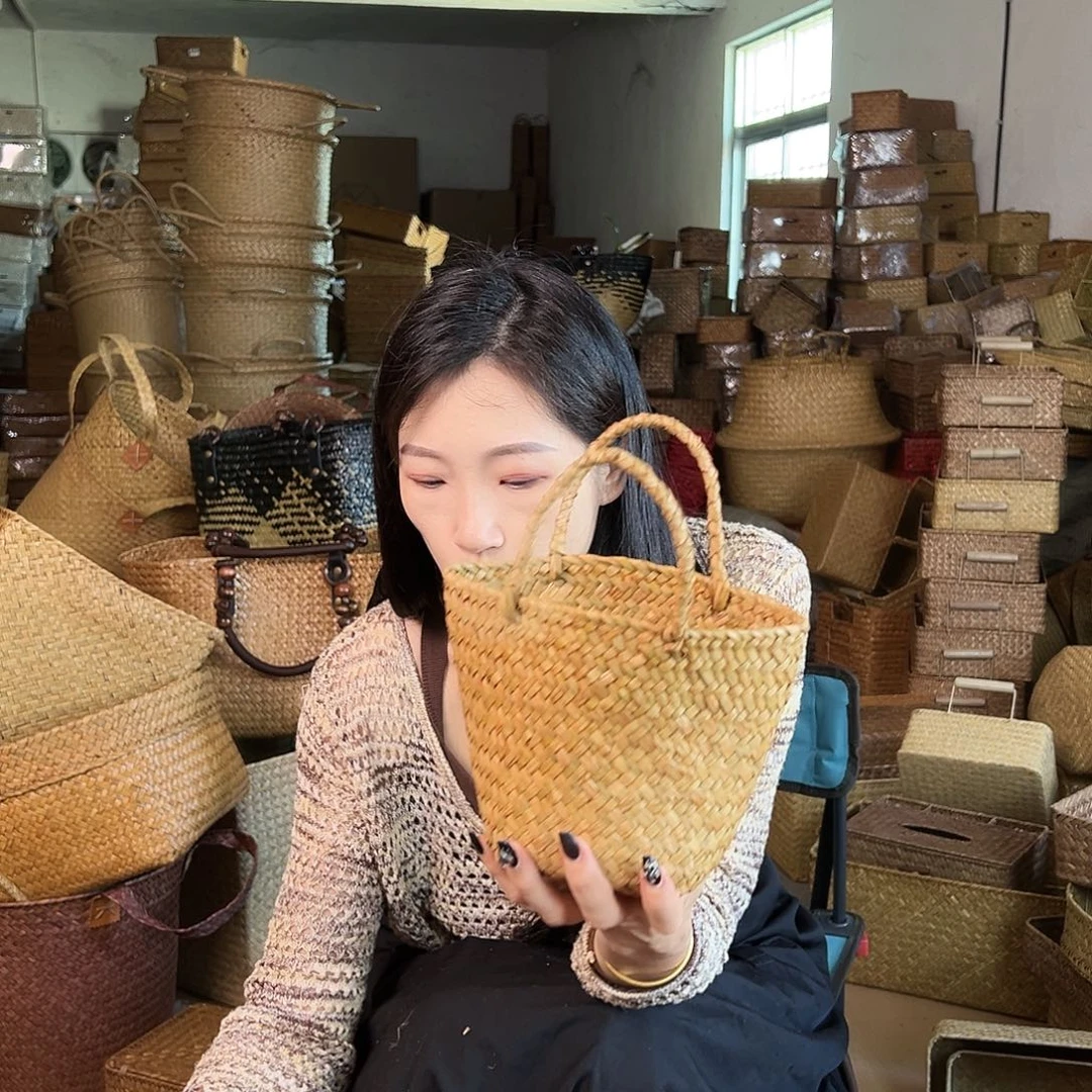 草编草编包/草编收纳盒带瑕疵