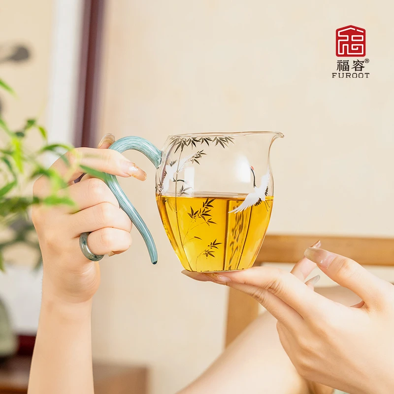 FUROOT/福容华璟公道杯耐高温公杯高硼硅玻璃手绘茶海高档分茶器