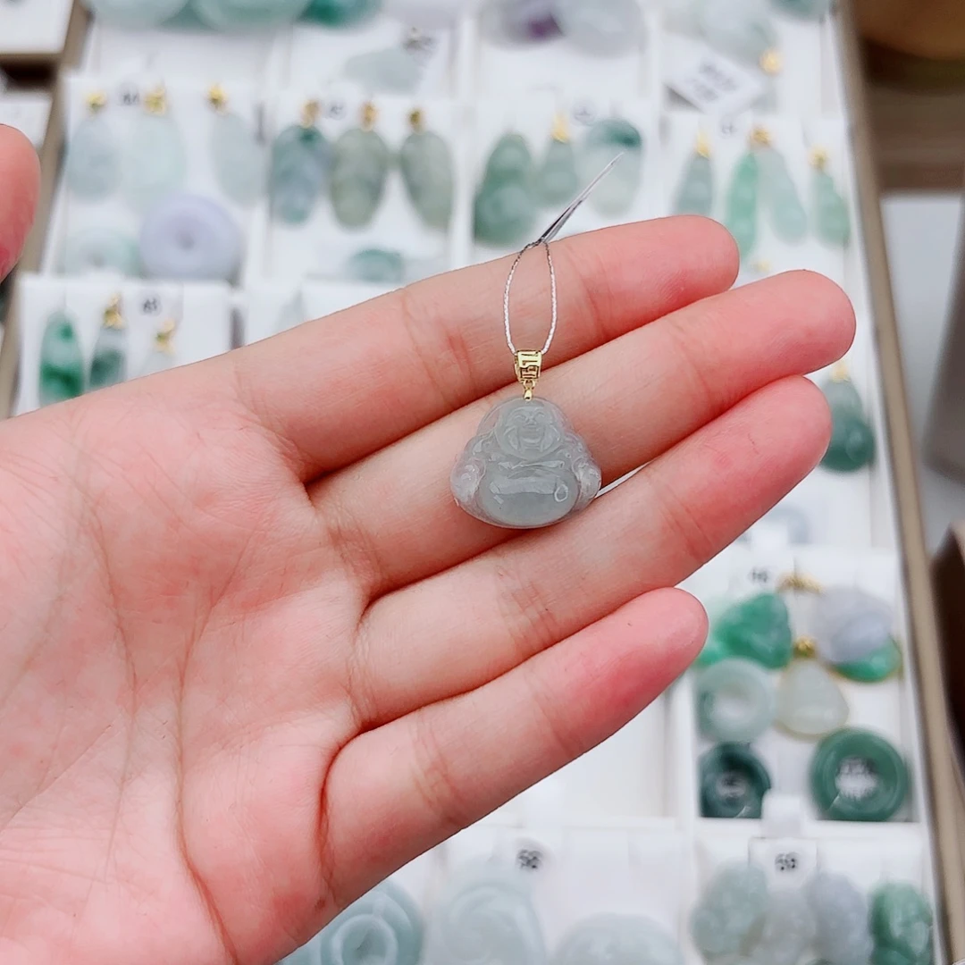 翡翠颈饰18K金镶嵌@****活佛公