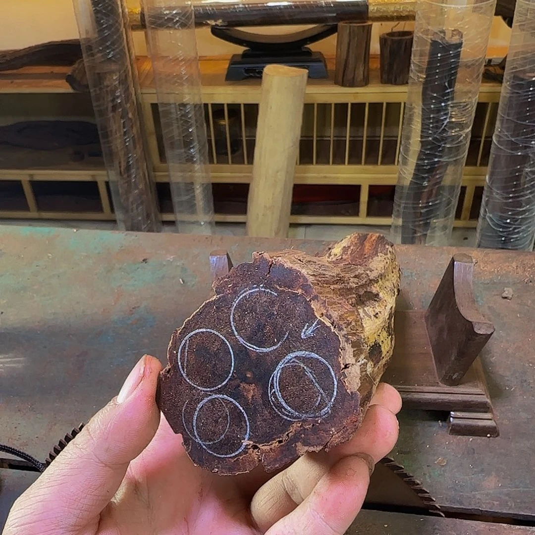 黄花梨/降香黄檀仙**娃降真香现场开料直播