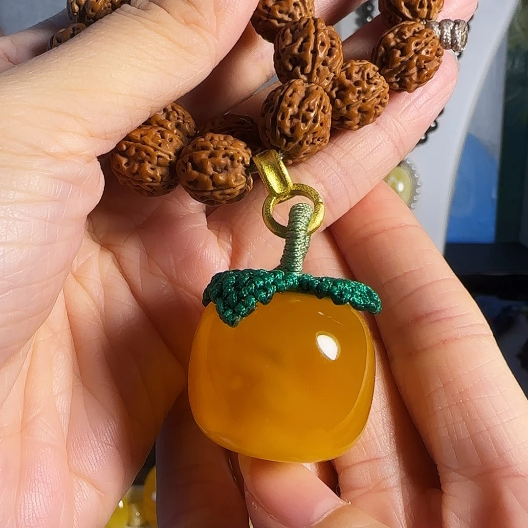 蜜蜡未镶嵌手串焦皮料柿柿如意小金刚