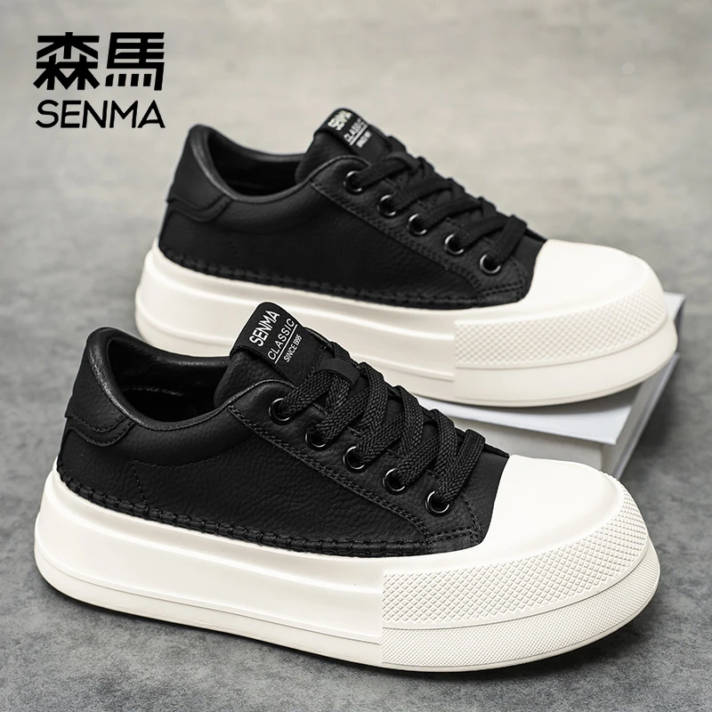 SENMA/森马男鞋秋季小众原创百搭时尚休闲鞋男士厚底增高大头板鞋