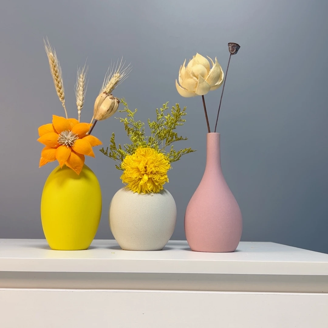 瓷片景德镇手作陶瓷花瓶摆件无孔