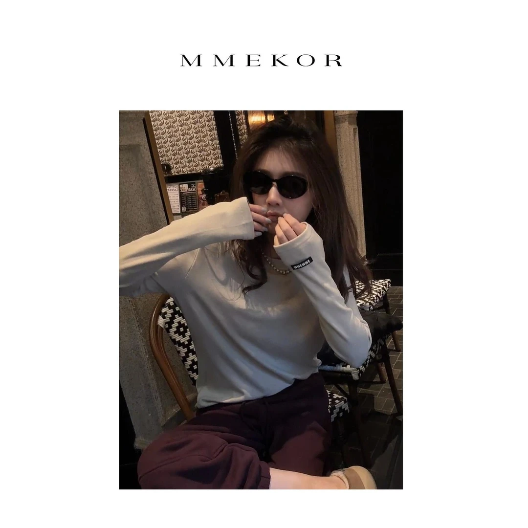 MMEKOR“舒肤t”T恤 2025新款千金玛德琳百搭宽松长袖 89066