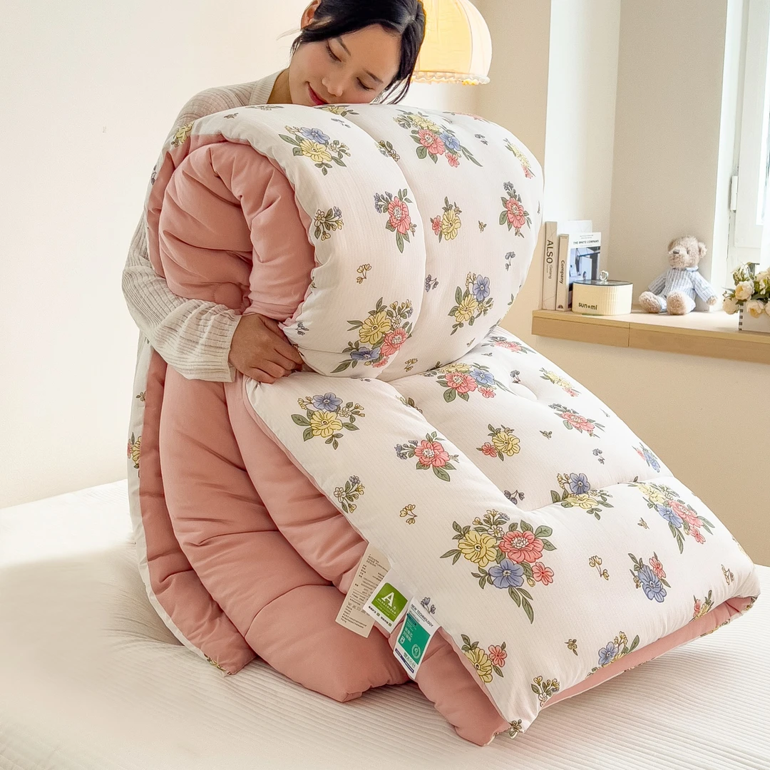 10A抗菌双层纱冬被保暖春秋化纤被冬季被子被芯棉被棉花保暖被芯