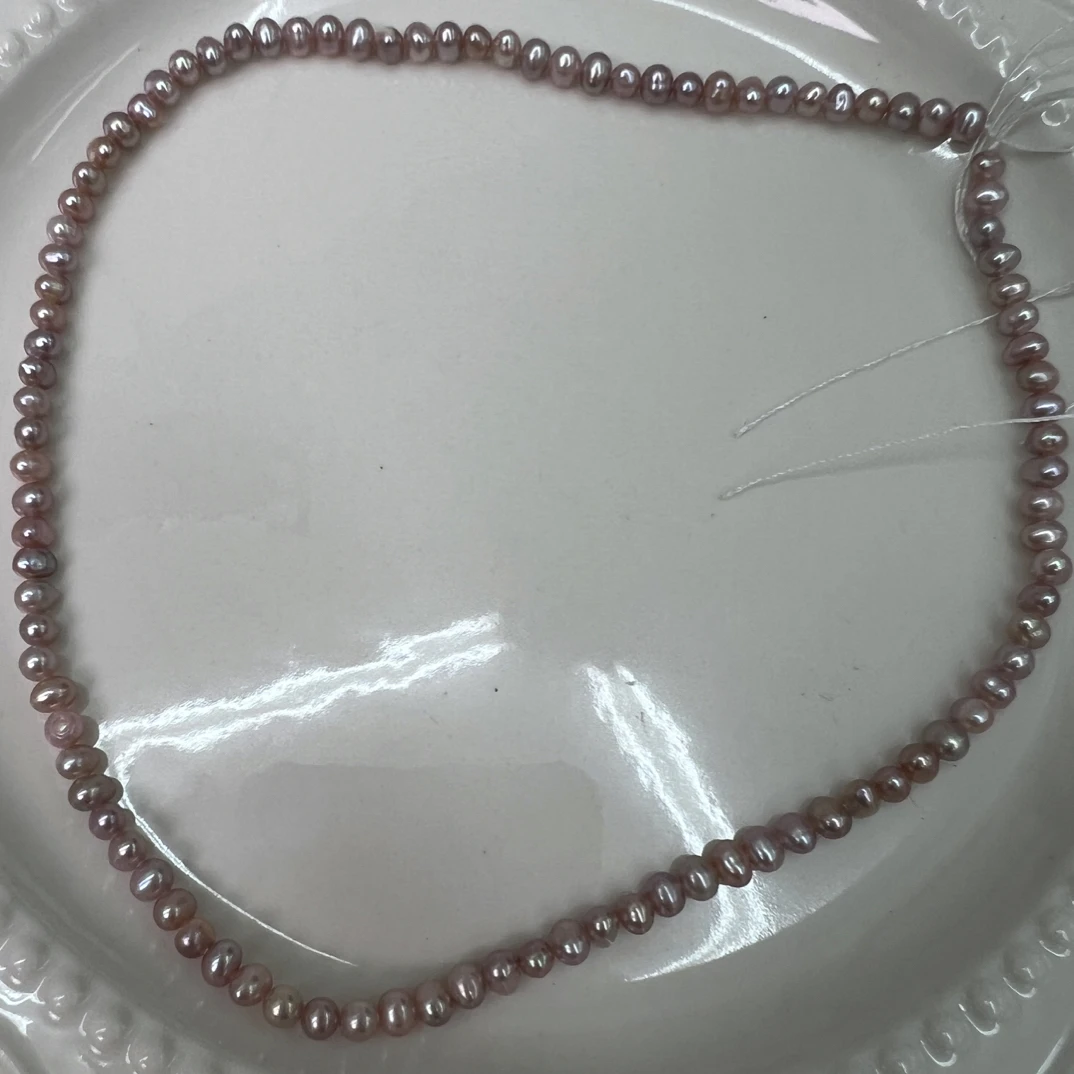 唐10 粉紫土豆圆淡水珍珠半成品 丹