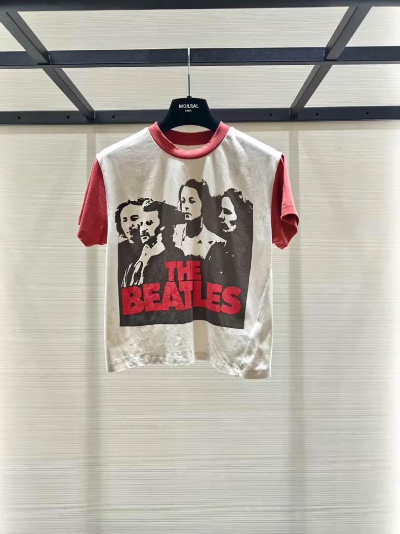 MO新款撞色圆领人像印花休闲百搭短袖T恤 XM2511754