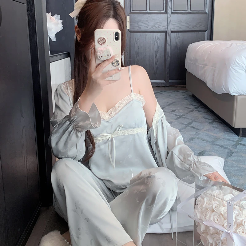 彭裳裳【四时江南】春夏潮流时尚女士家居服显瘦轻奢纯欲睡衣套装