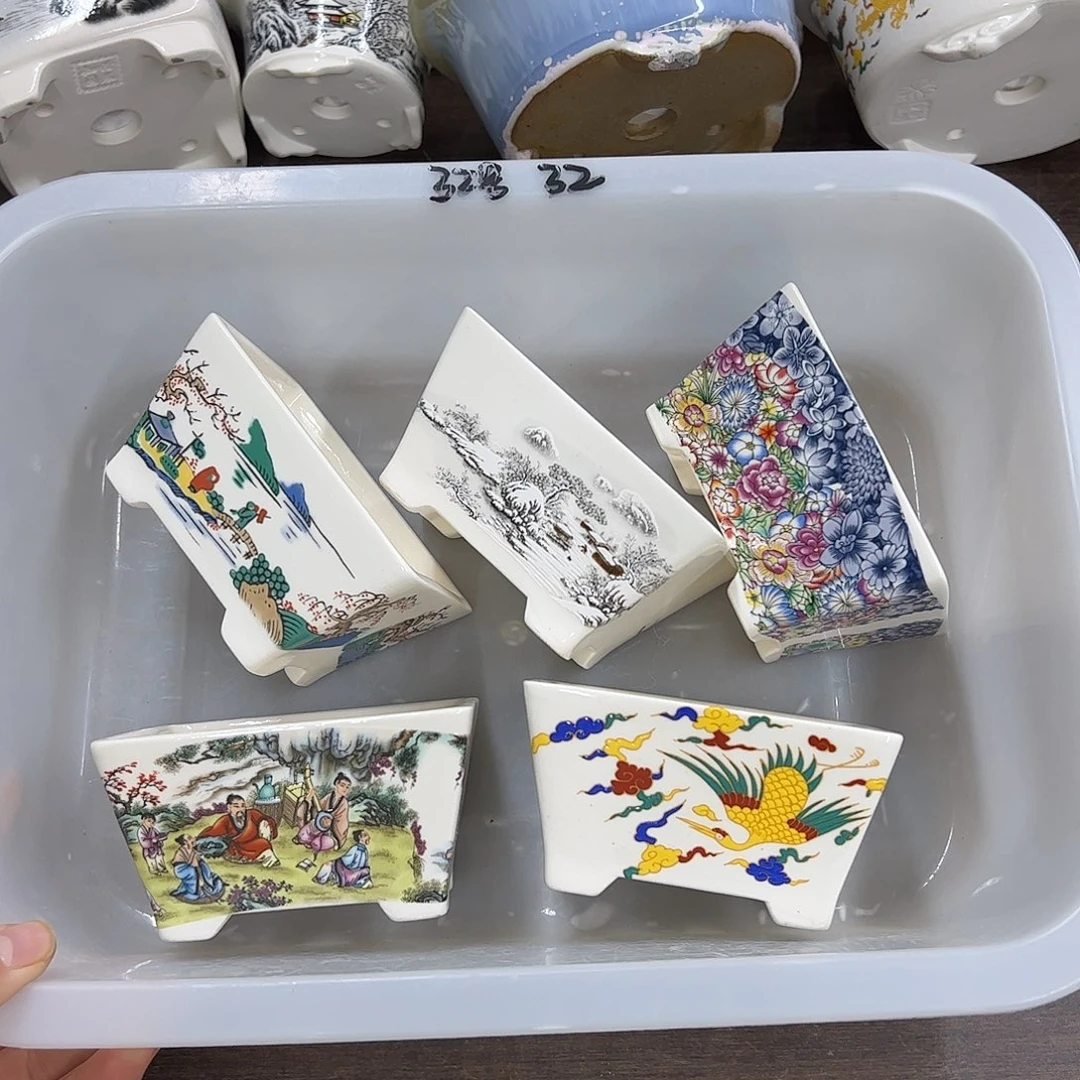 紫砂花盆32号瑕疵5个10/7.5/5cm