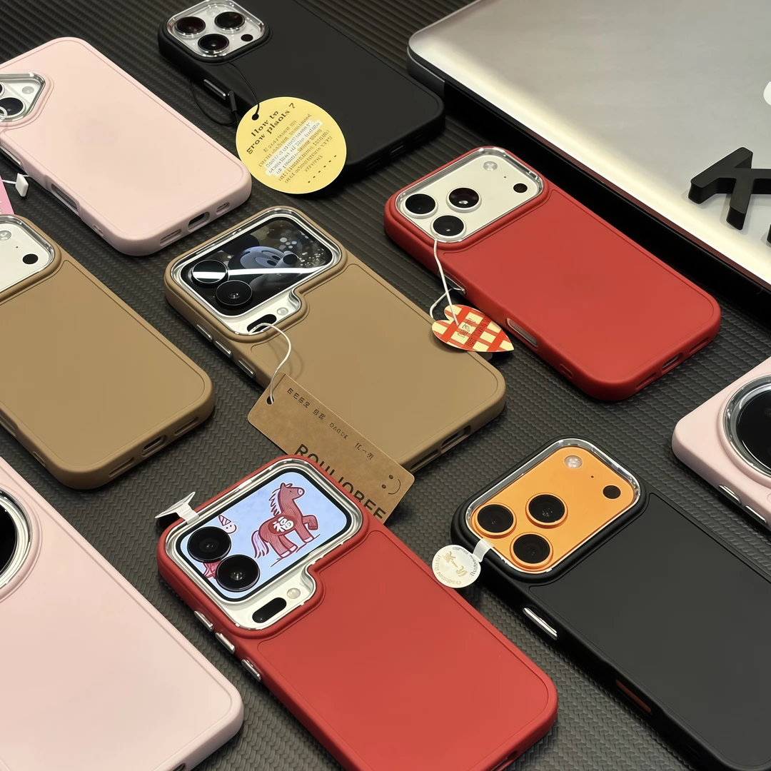 高颜值电镀护镜框适用苹果17/16promax手机壳14华为vivoppo小米15