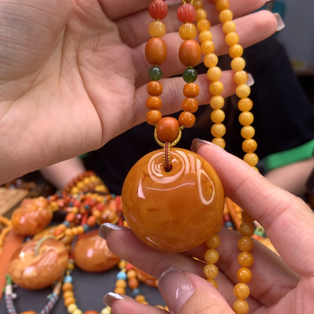 未镶嵌颈饰蜜蜡天然