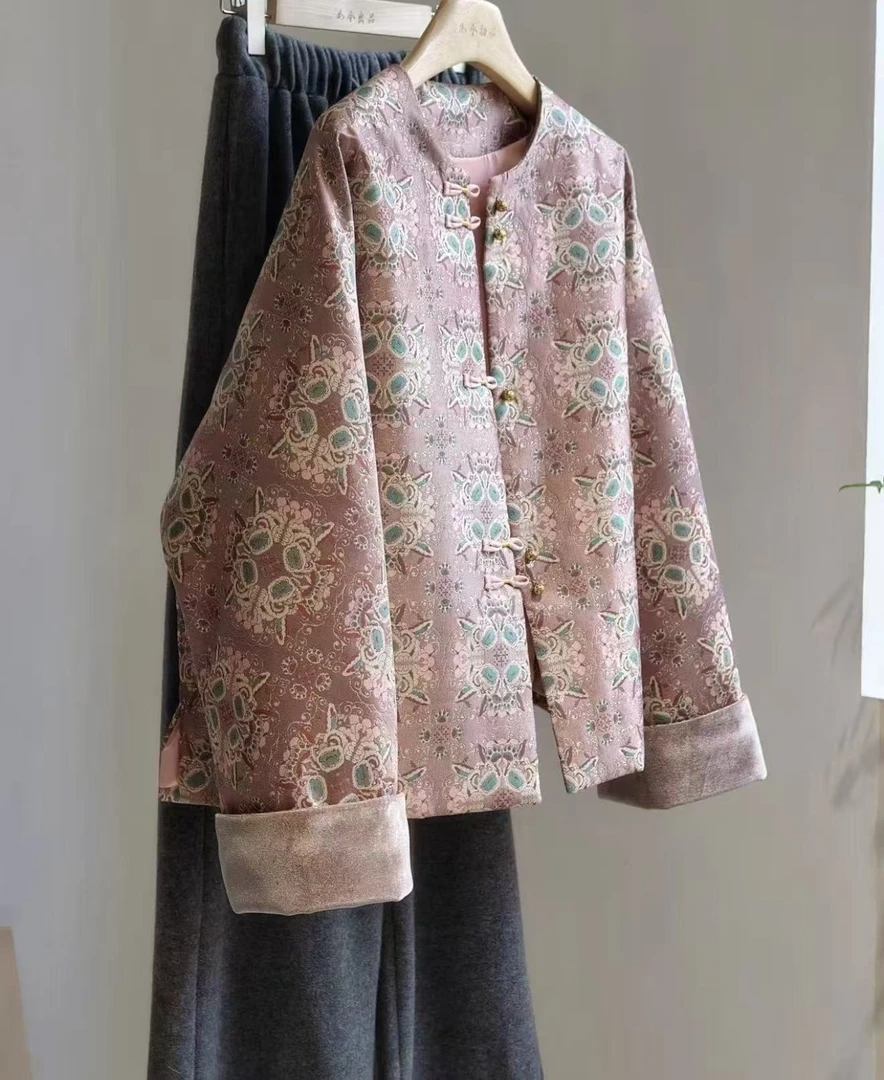 【棉服】玉树庭花--新中式加棉设计师高定轻奢宽松休闲复古圆领国潮