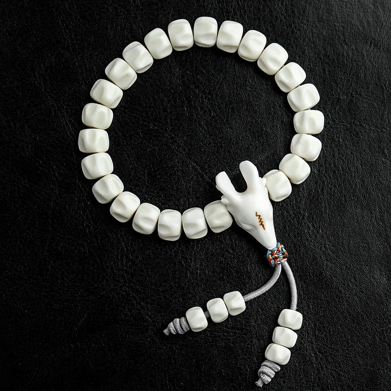 非金属皮质手链 养殖鹿角1.0百香鹿三通手串