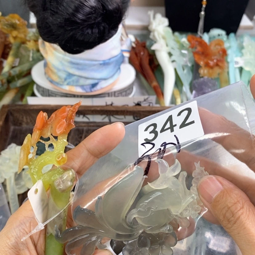 【闪购商品】岫玉发饰未镶嵌用****9