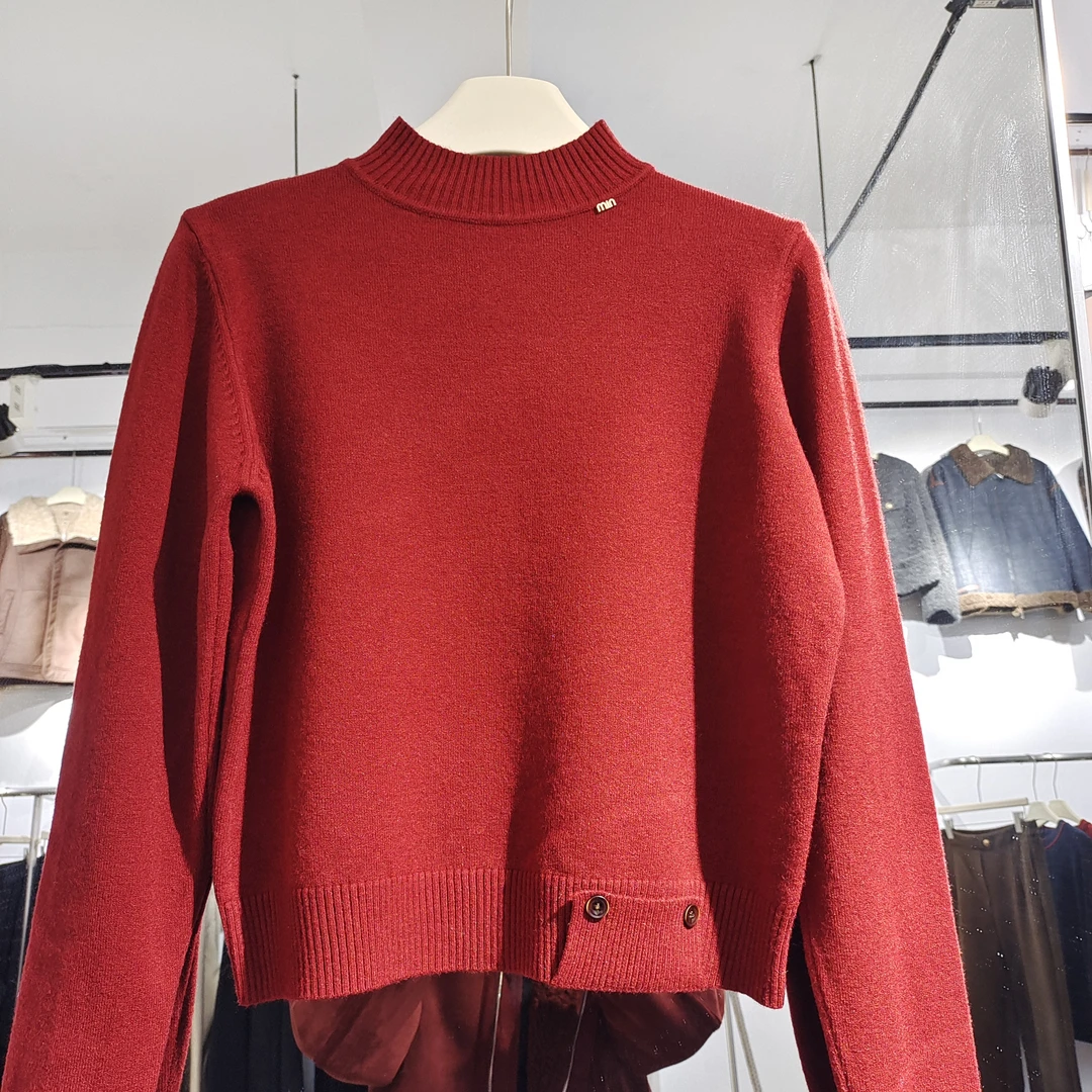 时尚短款套头中领秋冬羊绒毛衣007款