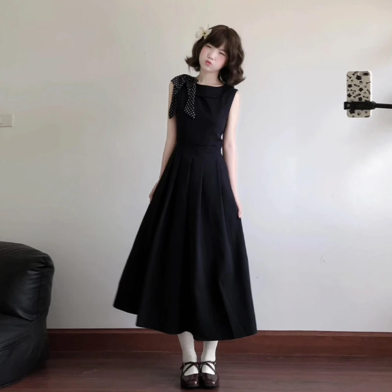 2025新款黑色连衣裙子巨好看绝美今年流行爆款夏日绝美小裙子3341