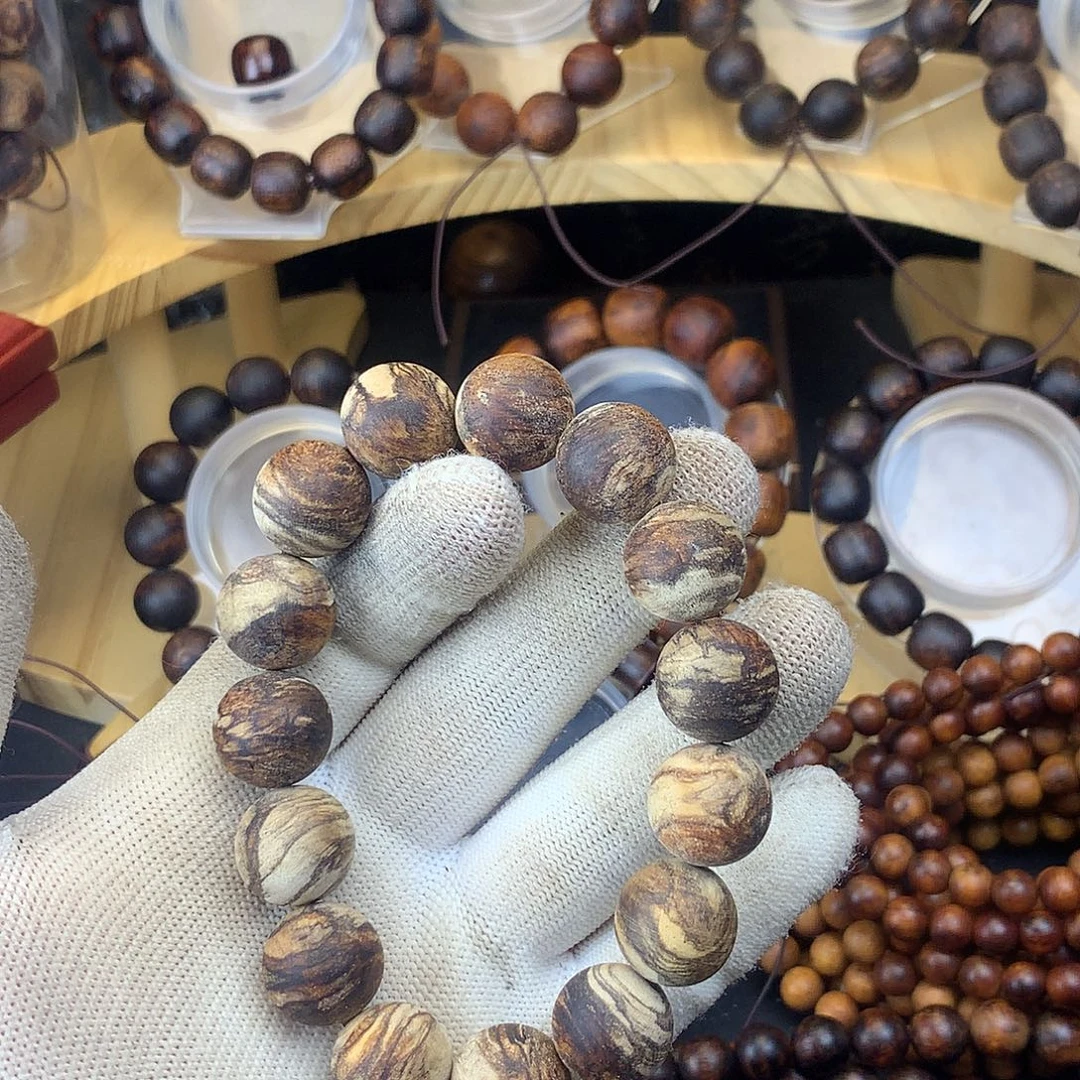 手串/手链贡木15虎皮妖花圆珠粗抛