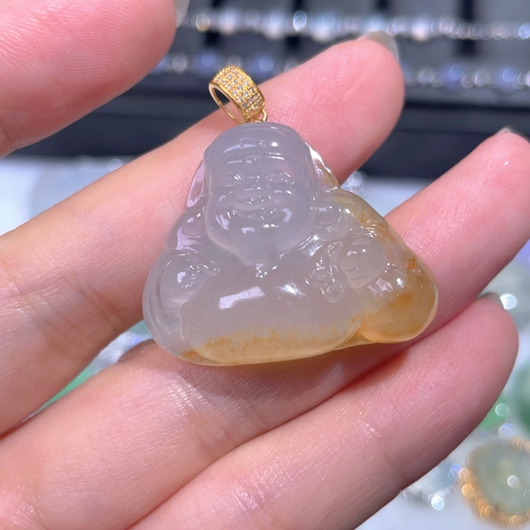 颈饰18K金镶嵌翡翠翡翠