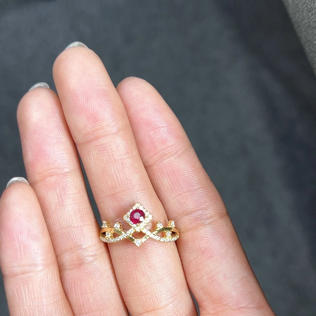 蓝宝石戒指银S925镶嵌戒指