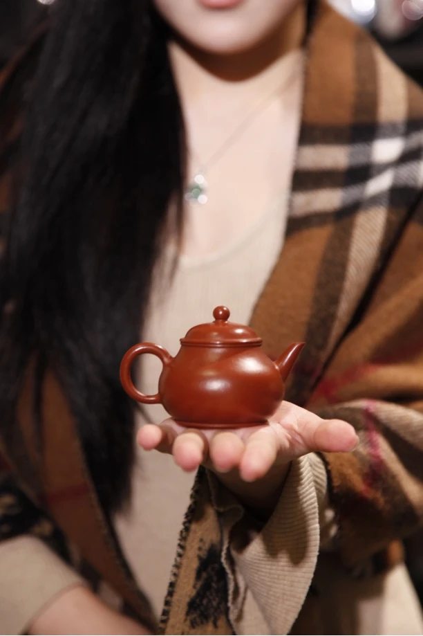 孟臣款 朱泥小品紫砂壶